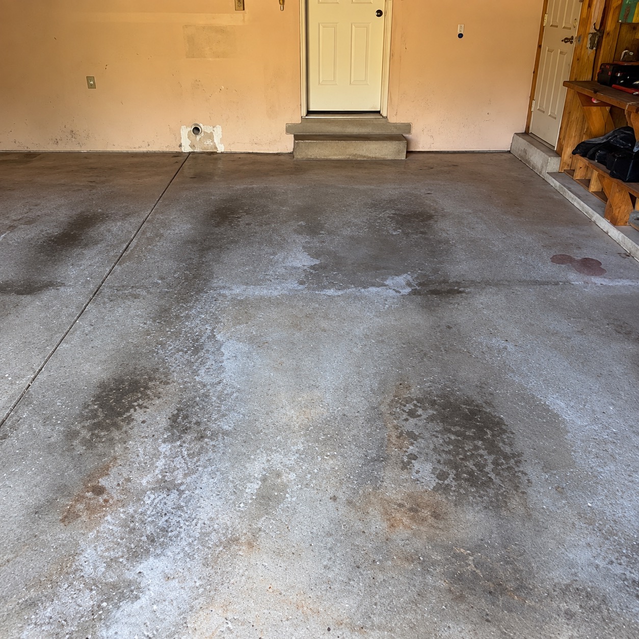 Garage Floor & Entry Step before ArmorShield coating
